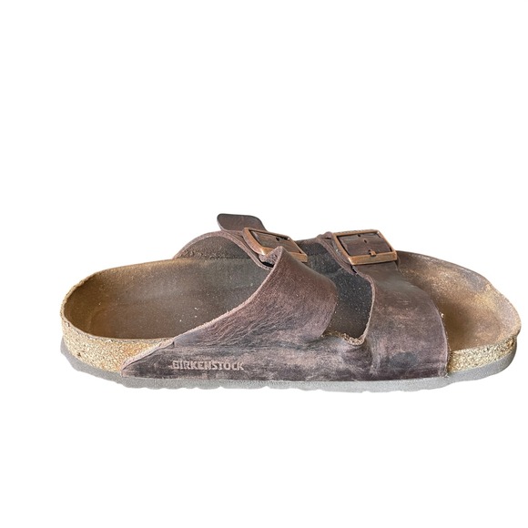 Birkenstock Womens Arizona Oiled Leather Two Strap Slide Sandals Size 40 (9-9.5) main image 2